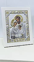 Икона Святое Семейство серебряная с позолотой фирмы Prince Silvero