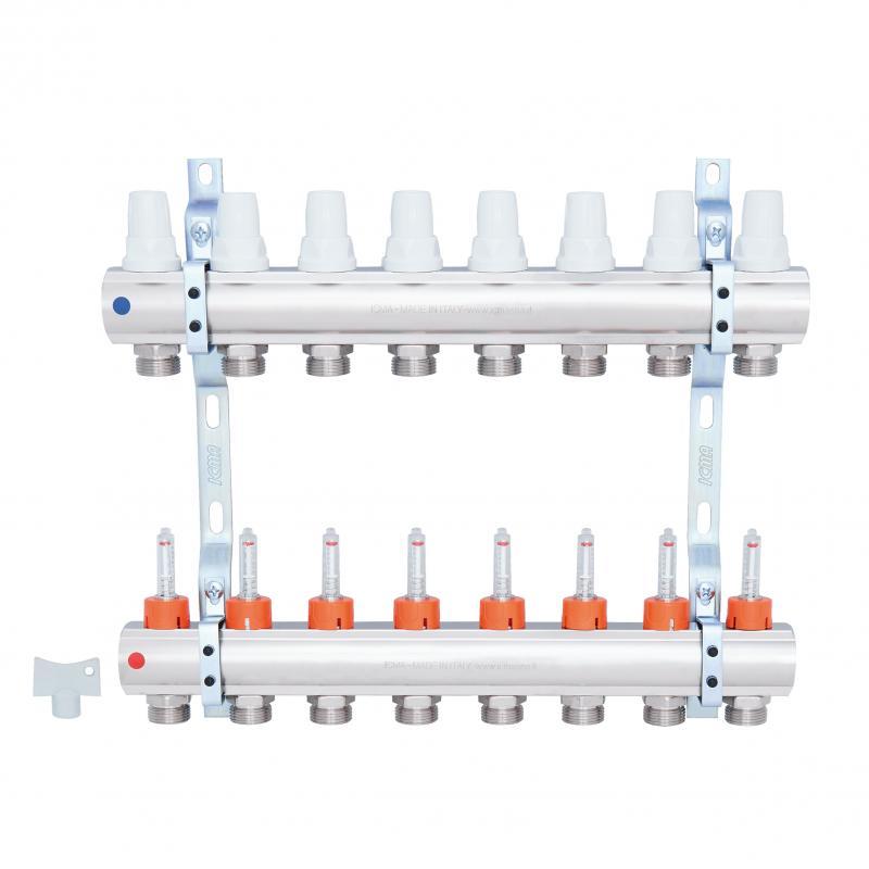Колектор Icma 1" 8 виходів, з витратомірами №K013 - фото 3 - id-p2171613973