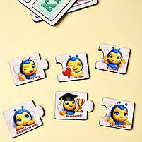 Розвиваючі Пазли половинки Українська Абетка Ubumblebees дерево 3+ (ПСД252), фото 4