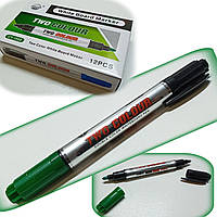 Маркер для доски 2-х сторонний CY-1000 White Board Marker / 2 цвета черный + зеленый