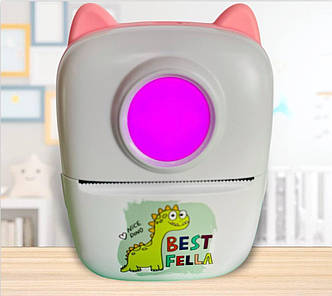 Портативний дитячий міні принтер бездротовий кишеньковий термопринтер для друку з телефону Х2 Рожевий