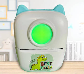 Портативний дитячий міні принтер бездротовий кишеньковий термопринтер для друку з телефону Х2 Блакитний