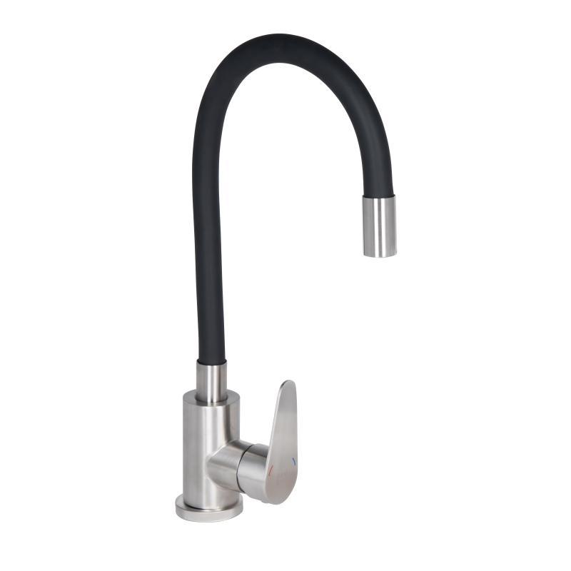 Змішувач для кухні Lidz Vida 015F3 з гнучким виливом (k35) LDVID015F3BLA43358 Black, фото 1