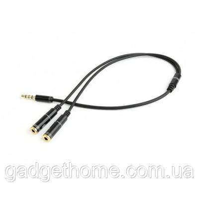 ТОП! Кабель мультимедійний Jack 3.5mm M to 2 x Jack 3.5mm F (4pin) Cablexpert (CCA-417M) - (gHome), фото 1
