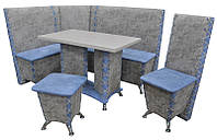 Кухонний куточок Ribeka Мустанг стіл, стілець і пуф (05A04) BK, код: 6491804