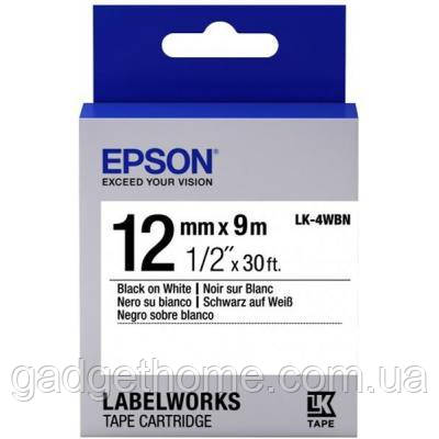 ТОП! Стрічка для принтера етикеток Epson LK4WBN (C53S654021) - (gHome), фото 1