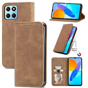 Чохол-книжка Skin Feel Leather Wallet для Honor X6a Brown