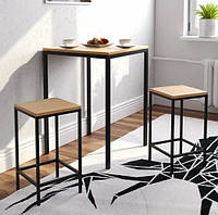 Комплект барный (стол + стулья) GoodsMetall в стиле Лофт Jefferson VK, код: 6445847