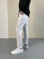 Білі чоловічі класичні штани з льону S, M, L, Xl, XXL