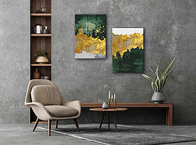 Набір картин з поталлю за номерами Riviera Blanca Смарагд (ITR-075) 2 шт в наборі