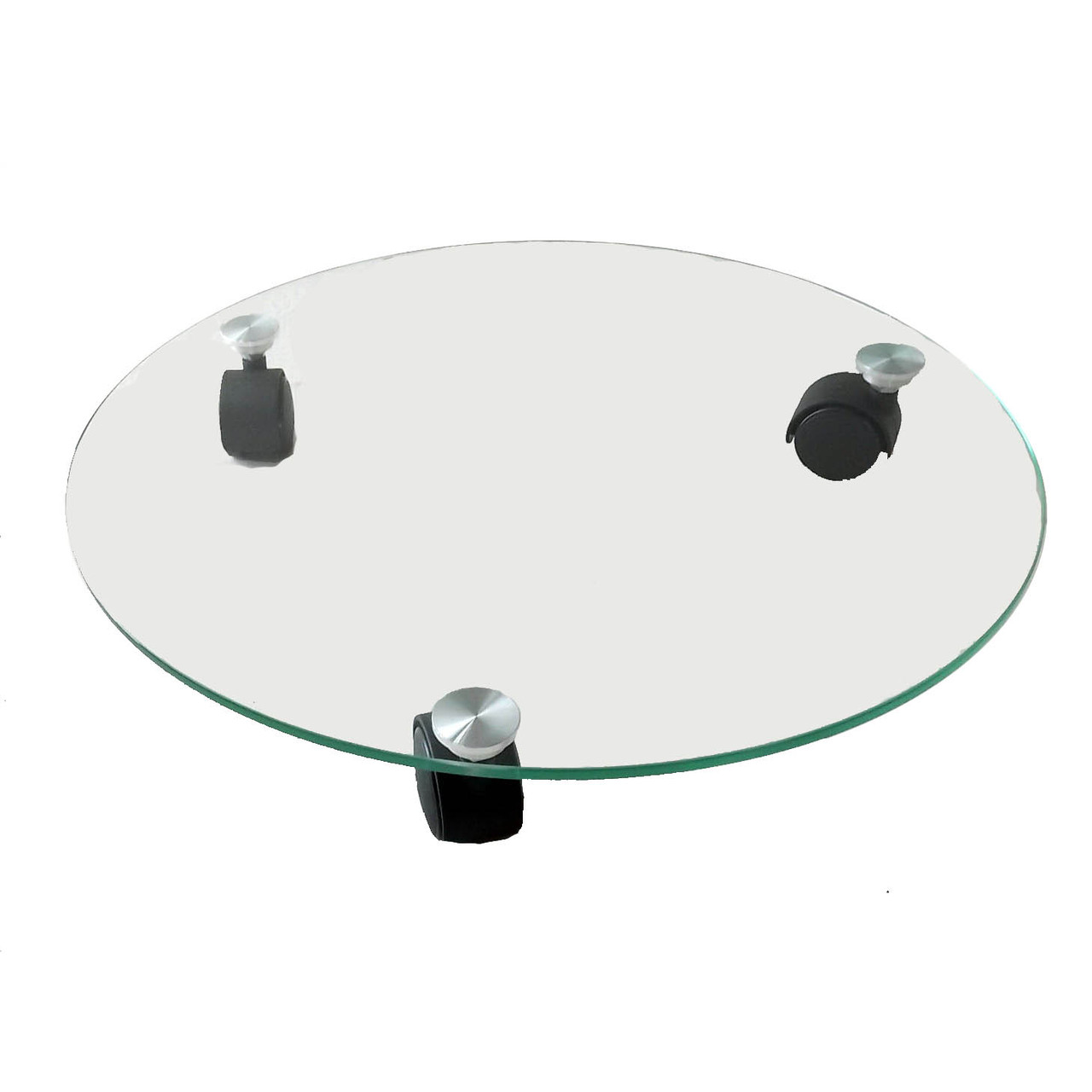 Підставка під квіти Ø400 мм прозора (Clear) зі скла для підлоги на коліщатках COMMUS ULTRA III С6, фото 1