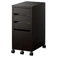 MICKE Комод с местом для документов, черно-коричневый, 35х75 см Ikea