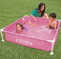 Дитячий каркасний басейн Intex 57172 (30*122х122 см., об'єм: 337 л., вага: 4,9 кг, від 3-х років) (Рожевий)