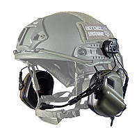 Активні тактичні навушники з мікрофоном "Earmor M32H "MOD3 Helmet Version Олива