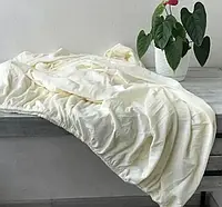 Велюровая простынь на резинке молочная Простынь натяжная на двуспальную кровать 160*200