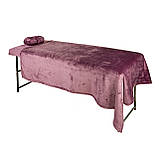 Набір махровий для косметологічних процедур для масажного стола 3 в 1: чохол на кушетку, плед, подушка, фото 4