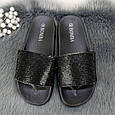 Шльопанці жіночі зі стразами Bomba чорні 2293, фото 4