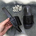 Шльопанці жіночі зі стразами Bomba чорні 2293, фото 5