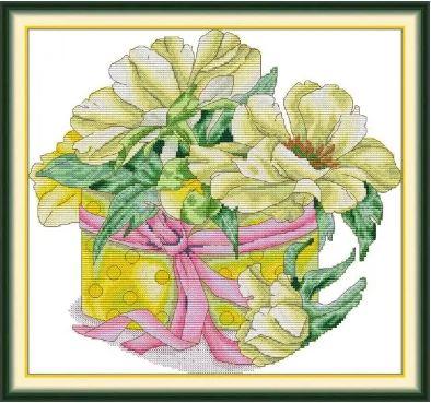 Набір для вишивання за нанесеною на канву схемою "Yellow Peony".AIDA 14CT printed , 37*34 см, фото 1
