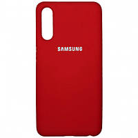 Чехол для Samsung Galaxy A30s Silicone Case (красный цвет) с микрофиброй