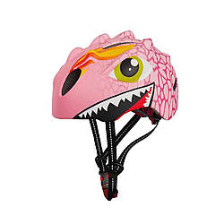 Дитячий захисний шолом для велосипеда A1 ONT06 Рожевий Динозавр 50-54 см