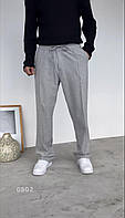 Легкие летние мужские брюки (серые) отличные свободные повседневные однотонные штаны для парней s0802
