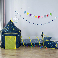 Дитячий ігровий комплекс Garden PlayTent-3in1 намет з тунелем і басейном для куль Синій