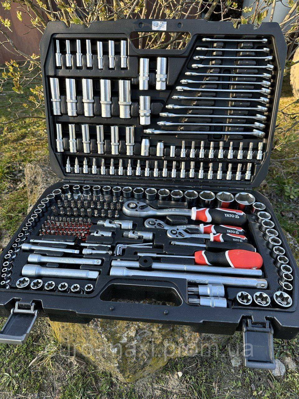 Інструменти професійні  на 216 елементів з валізою. YATO YT-38841 Набір ключів шестигранних, головки, тріскачки  Для професіоналів