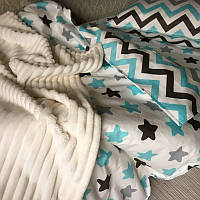 Комплект детского постельного белья Звезды-прянички голубые,поплин в кроватку