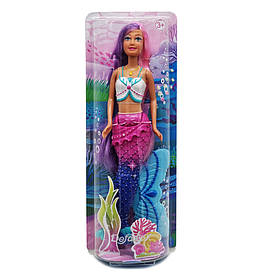 Дитяча лялька Русалонька DEFA 8483 із рухомим хвостом Біло-фіолетова, Toyman