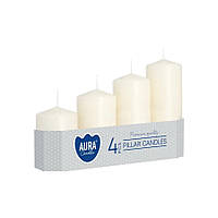 Набор свечей цилиндр Aura Candles Bispol SW50_4_011 Молочный 4 шт, Toyman