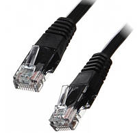 Патч-корд неекранований Lucom RJ45 UTP5e 2.0m patch AWG26 D4.5mm Gold чорний (25.02.5116) BK, код: 7454124