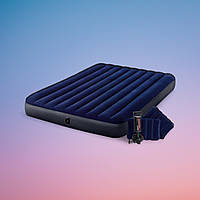 Надувний матрац Intex 64765, 152 х 203 х 25 см, з двома подушками, насосом