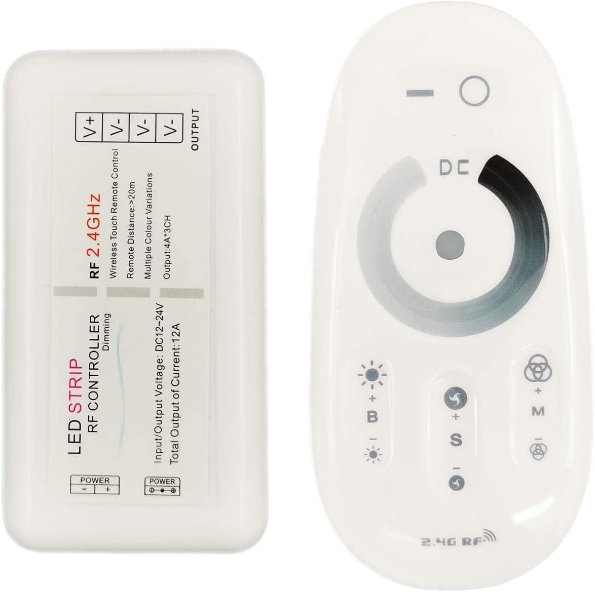 Світлодіодний контролер димеру JOYLIT 2.4G RF Wireless DC 12V-24V 12A з сенсорним пультом дистанційного керування, фото 1