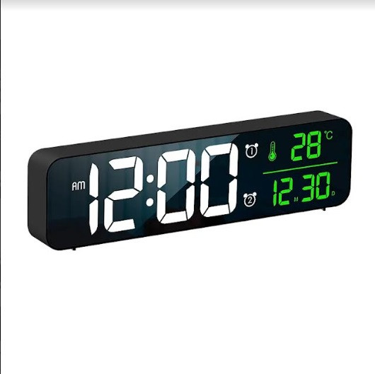 Електронний настільний LED-годинник з будильником SBTR Чорний (BM81-Black)
