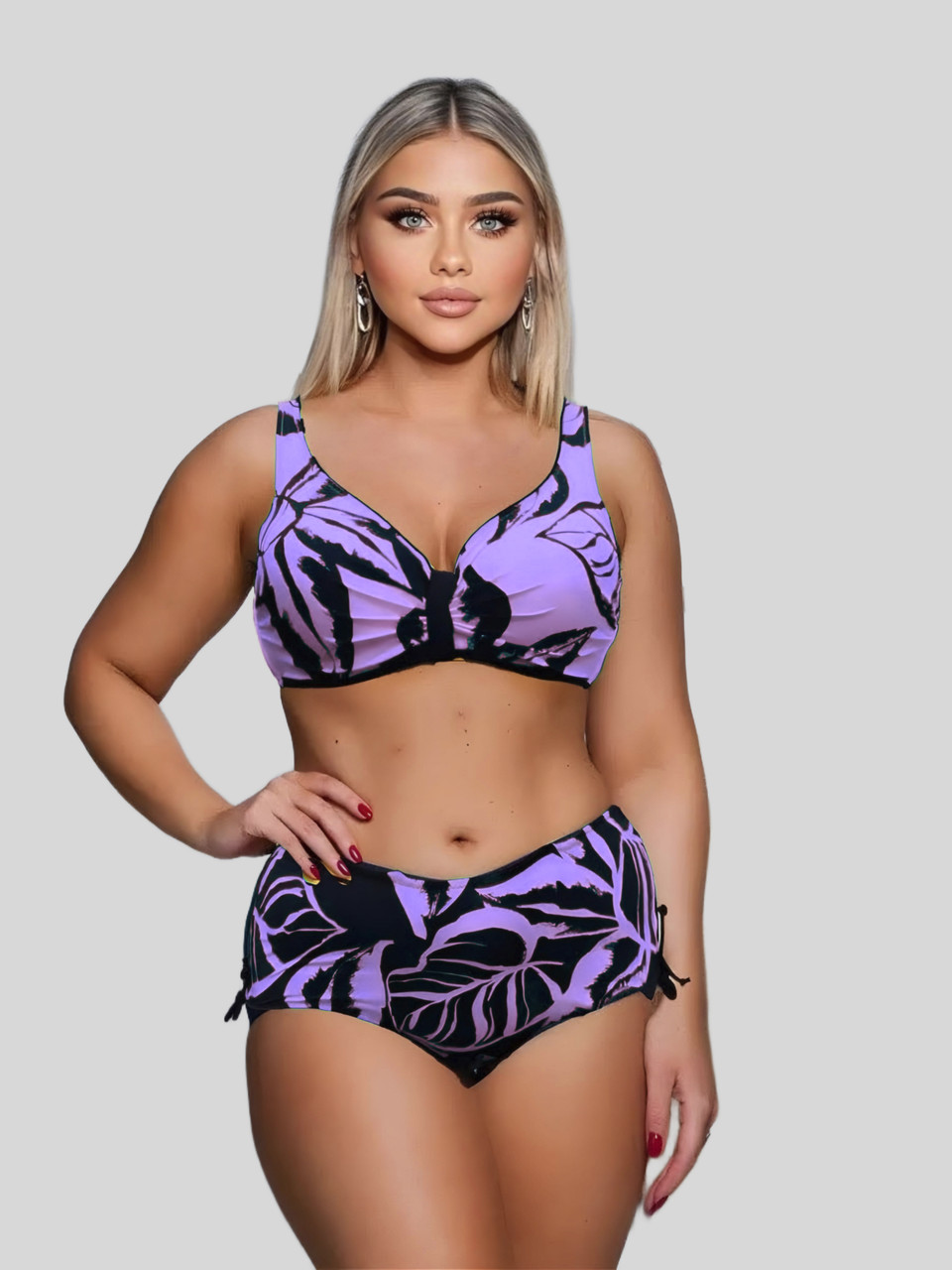 Жіночий купальник Samegame 3051 чорний/бузковий 50 український розмір