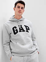 Худи Gap Logo Fleece Hoodie, light heather gray Size XXL