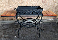 Мангал кованый со столиками и съемной жаровней GoodsMetall М34 QT, код: 6492922