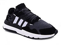 Спортивные мужские кроссовки Adidas Nite Jogger демисезонные черные замшевые