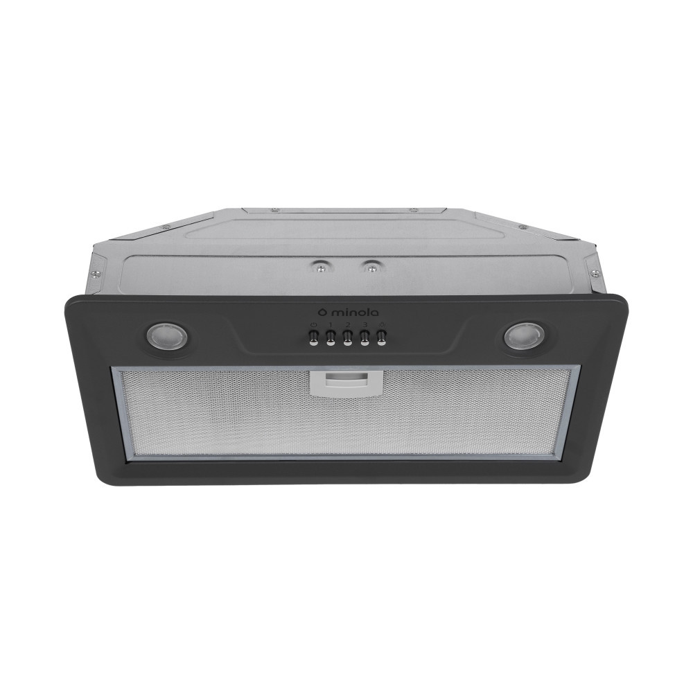 Сіра кухонна витяжка Minola HBI 5202 GR 700 LED, вбудована в шафу, 700 куб.м., шириною 52 см, фото 1