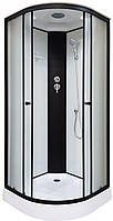 Гидромассажный бокс Sunways 90x90x210 см черный профиль низкий поддон матовое стекло раздвижные двери