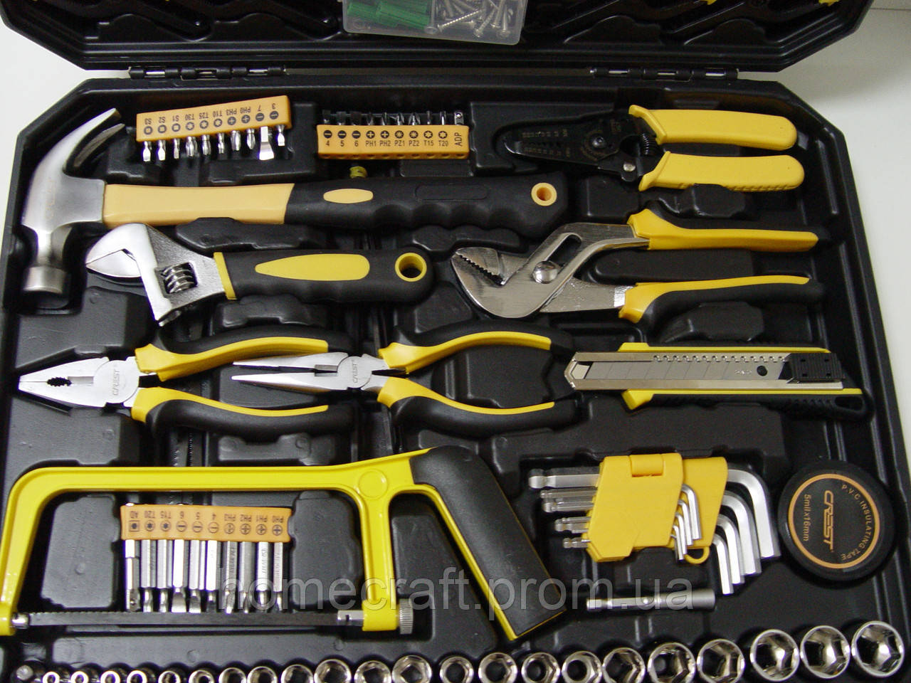 Набор инструментов в чемодане Crest tools 168 предметов BK, код: 2552226 - фото 4 - id-p2171765071