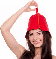 Банная шапка Luxyart натуральный войлок Красный (LA-996) BK, код: 1250800