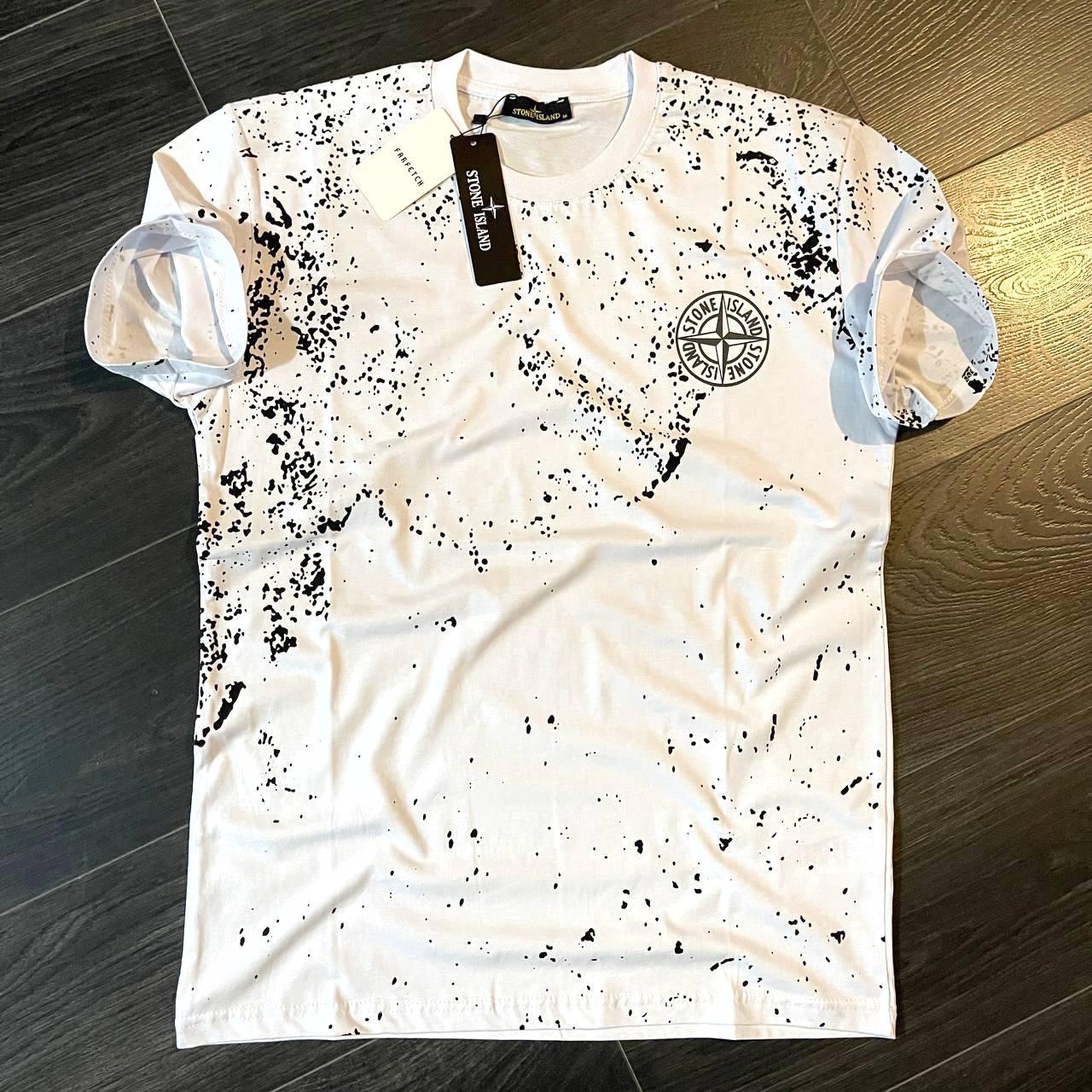 Чоловіча футболка STONE ISLAND D11941 біла S, XXL