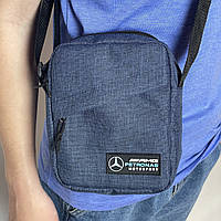 Мужская сумка Mercedes AMG Petronas Motorsport через плечо, синий тканевый мессенджер барсетка Мерседес АМГ