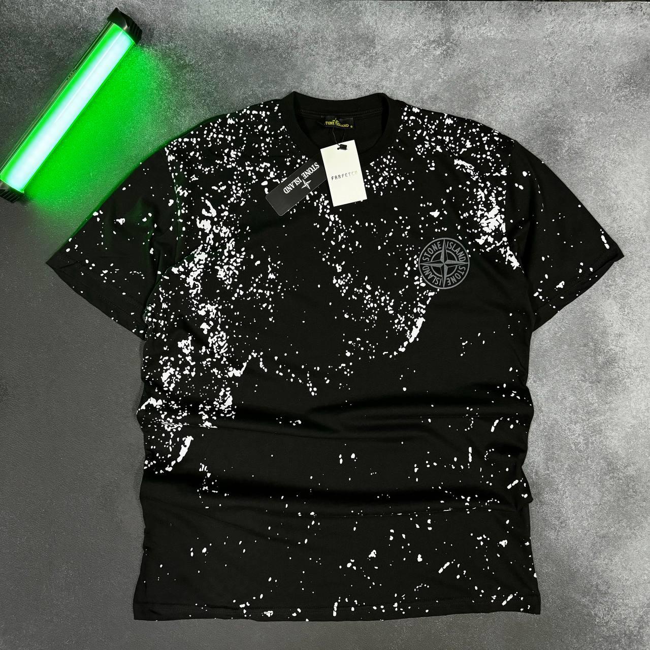 Чоловіча футболка STONE ISLAND D11940 чорна