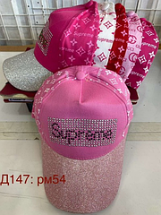 Котонова кепка для дівчаток (р-р: 54) D147 різні забарвлення.