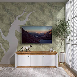 Сучасна тумба під телевізор, біла тумба під ТВ з шухлядами без ручок ЛТВ-1400 Лайт Еверест