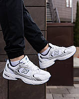 Мужские спортивные кроссовки New Balance 530 белые на высокой подошве Кроссовки беговые нью беленс весна лето