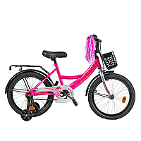 Велосипед двухколесный розовый люкс 18 дюймов для девочки Corso Maxis от 6-9 лет легкий